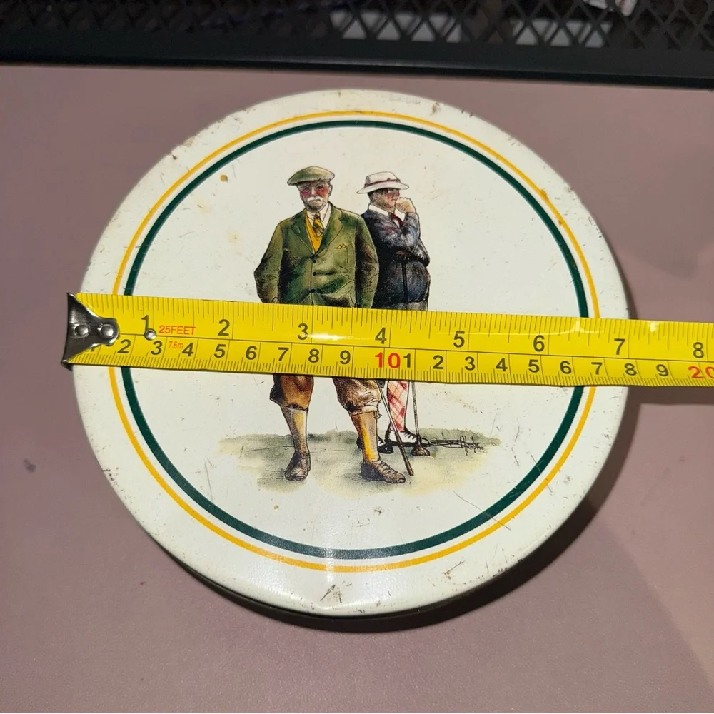 Vintage 1992 B. Brent Atwater Golf‎ Collectors Tin Box Plaid Design Made in USA